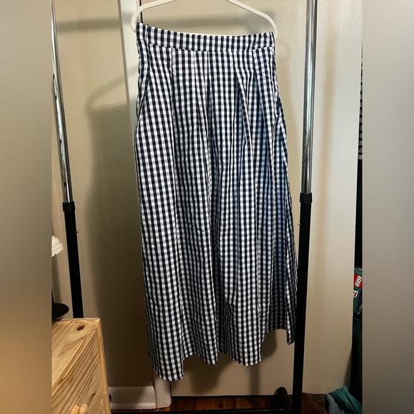 Gingham midi skirt with pockets - Picture 1 of 3